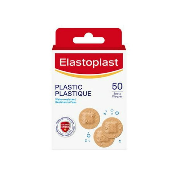 ELASTOPLAST Plastic Water-Resistant Bandages | beige | All-purpose | Discreet size | Protect small wounds | Strong Adhesion | Water-resistant | Repel Water and Dirt | Bacteria Shield | Latex Free, 50 spots