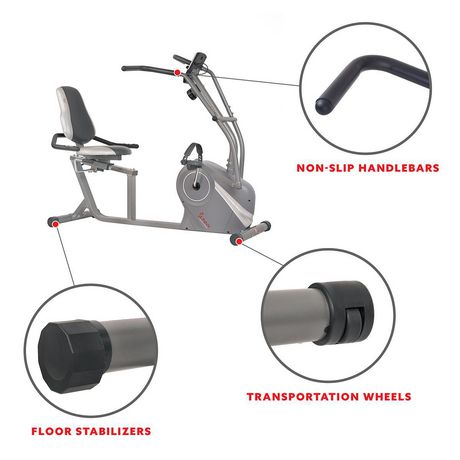 sunny cross training magnetic recumbent bike