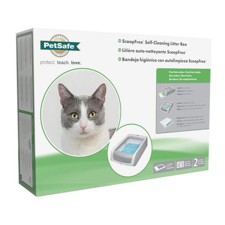 Self cleaning store litter box scoopfree