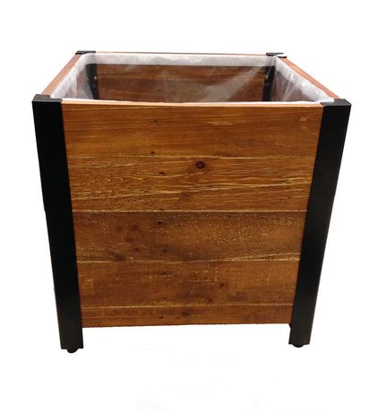 Grapevine Square Urban Garden Recycled Wood Planter Box 