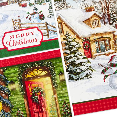 Walmart-exclusive boxed Christmas cards include 40 cards (10 each of 4 designs) and 40 white