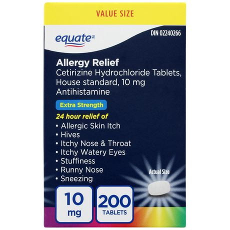 Comprimés de cétirizine, 10 mg Paquet de&nbsp;200