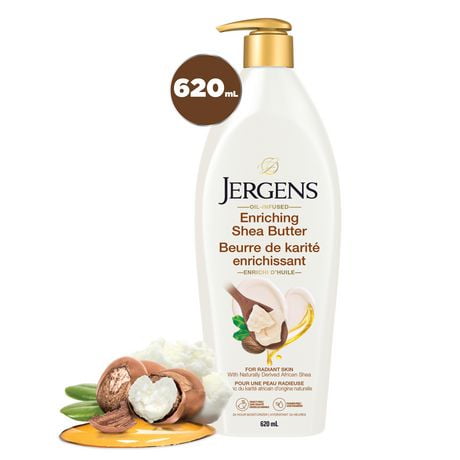 Hydratant pour le corps au beurre de karité enrichissant pour la peau sèche de Jergens 620 ml