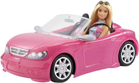 barbie in a car