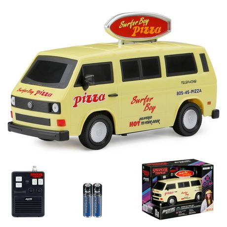 Adventure Force 1:20 Scale Stranger Things Pizza Van Radio Control Car, AF 1:20 RC Pizza Van