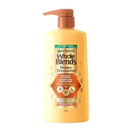 Garnier Whole Blends Honey Treasures Repairing Shampoo for Damaged and Dry Hair, 1180 mL