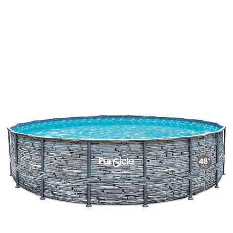 Funsicle 18ft Oasis Designer Round Above Ground Metal Frame Swimming Pool