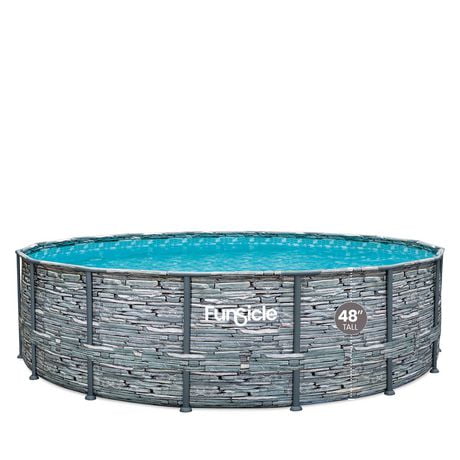 Funsicle 16ft Oasis Designer Round Above Ground Metal Frame Swimming Pool