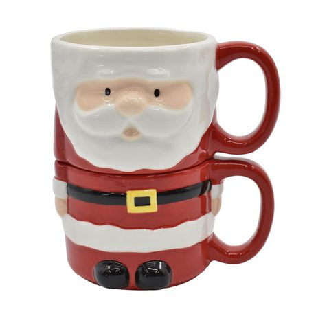 HOLIDAY TIME SET OF 2 DOLOMITE SANTA DESIGN MUG SET | Walmart Canada