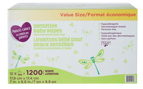Parent's Choice Sensitive Textured Baby Wipes with Aloe | Walmart Canada