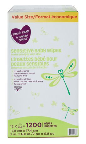 Parent's Choice Sensitive Textured Baby Wipes with Aloe, 1200 wipes 