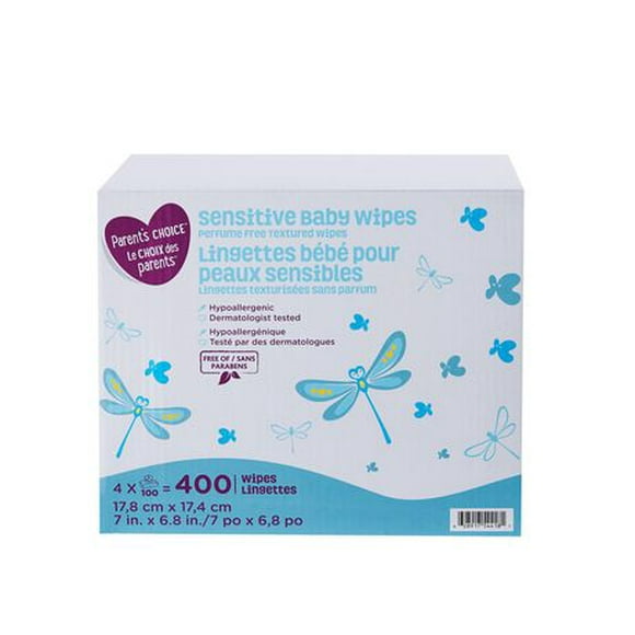 Parent's Choice Sensitive Parfum Free Textured Baby Wipes, 400 wipes