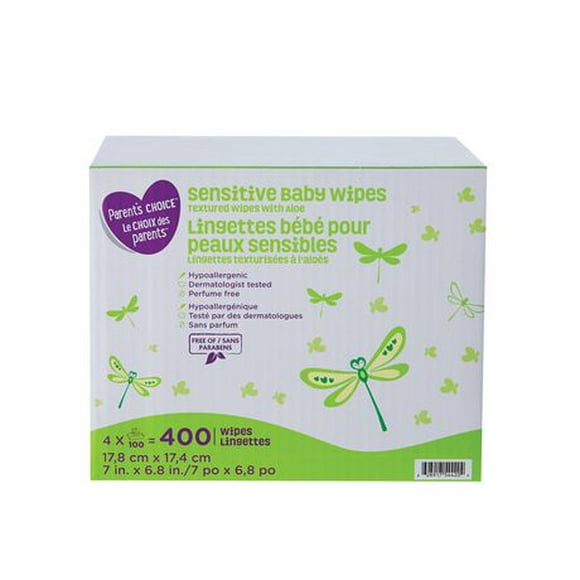 Parent's Choice Sensitive Textured Baby Wipes with Aloe, 400 wipes