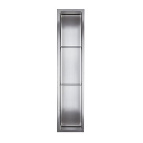 The akuaplus® wall mount shower niche 12 in. x 36 in. with selves.