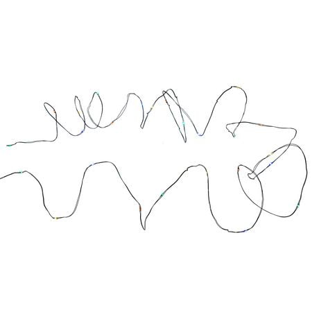 30 microdot battery operated LED lights, indoor, multicolor, green wire ...