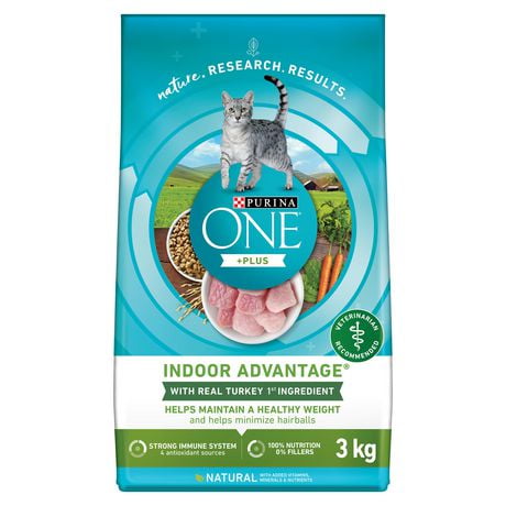 Purina ONE +Plus Indoor Advantage Turkey, Dry Cat Food, 1.8-7.2 kg