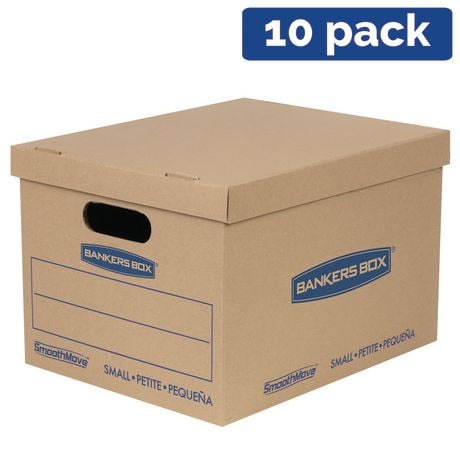 Boîtes de déménagement classiques SmoothMove Bankers Box - petites, lot de 10