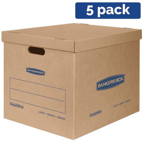 Bankers Box - SmoothMove™ boîtes de déménagement classiques - Grandes, 5 Paq.