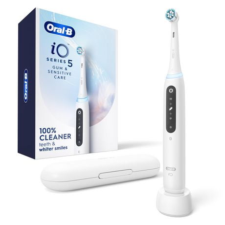 Brosse à dents électrique iO Series 5 Gencives et soin des dents sensibles avec (1) brossette, iO5 rechargeable, blanc Brosse à dents avec (1)&nbsp;brossette