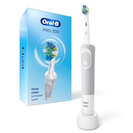 Oral-B Pro 300 Floss Action Vitality Electric Toothbrush with (1) Brush Head, Rechargeable, White, Toothbrush with (1) Brush Head