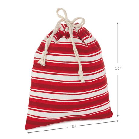 Hallmark Drawstring Christmas Gift Bag Set (2 Fabric Bags with ...