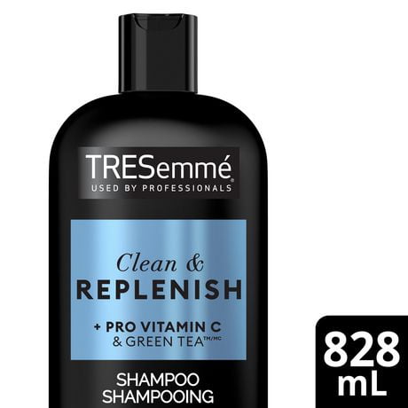 TRESemme Clean & Replenish + Pro Vitamin C & Green Tea 2 in 1 Shampoo + Conditioner, Shampoo 828 ML