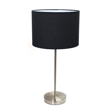 Simple Designs Brushed Nickel Stick Lamp with Fabric Shade | Walmart Canada