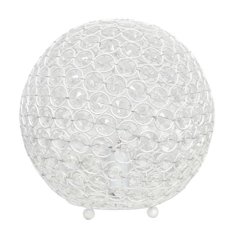 Elegant Designs Elipse 10 Inch Crystal Ball Sequin Table Lamp