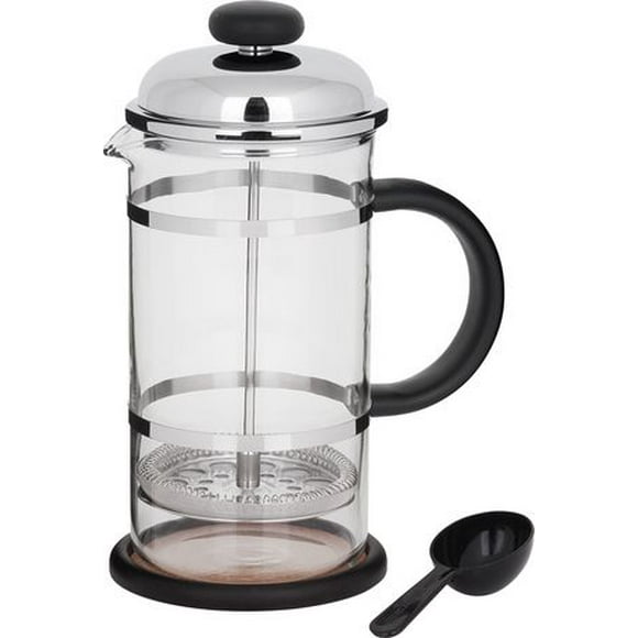 Trudeau Maison Coffee Press with Chrome Plate Lid, Coffee Press with lid