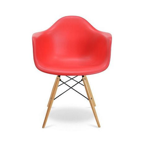 Plata Import Eiffel - Bucket  Chair for Kids with Wood Legs in Red Color