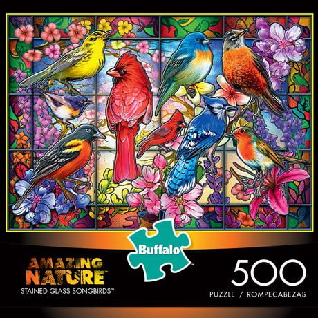 Buffalo Games - Amazing Nature - Stained Glass Songbirds - 500 Piece ...