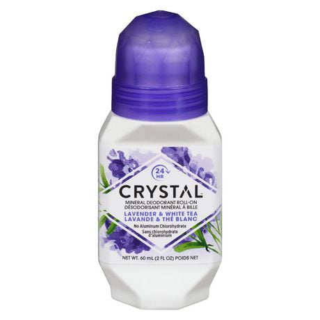 Crystal Déodorant à bille tout naturel à l'essence de lavande et au minéral thé blanc | sans parabène | Aucun chlorure et hydroxide d'aluminium