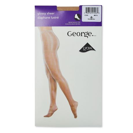 George Women's Glossy Sheer Pantyhose, Sizes A-C