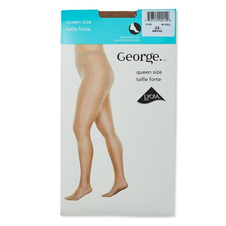 George Plus Women's Queen Size Pantyhose, Sizes 2X-4X