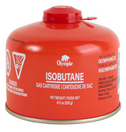 Olympia Isobutane Propane Fuel Canister. Easy Use For Camping. 230G Tin ...