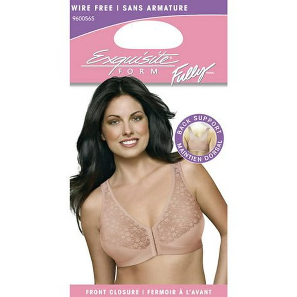Exquisite Form #9600565 FULLY Full-Coverage Posture Bra, Wire-Free, Front Closure, Lace, Sizes 38B-46DD