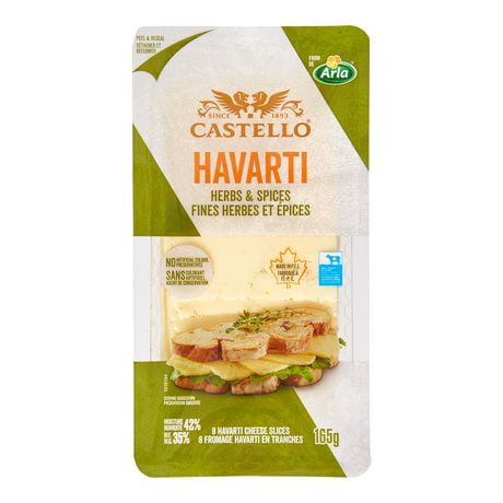 Castello Herbs & Spices Havarti Sliced Cheese, 165 g