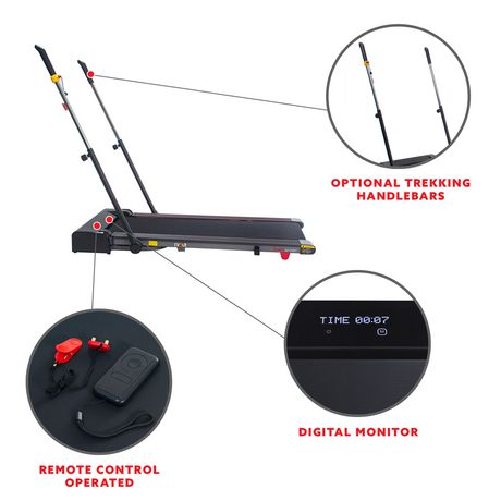Sunny Health & Fitness Slim Folding Treadmill Trekpad with Arm Exercisers - SF-T7971 | Walmart 