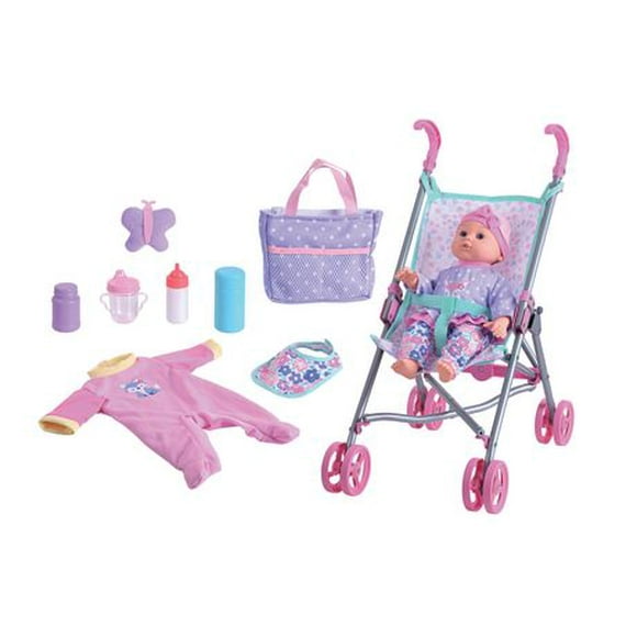 My Sweet Baby Baby Doll with Stroller Play Set