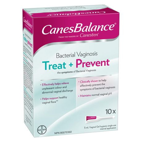 CanesBalance vaginose bactérienne gel vaginal traite et prévient 10 applicateurs à usage unique