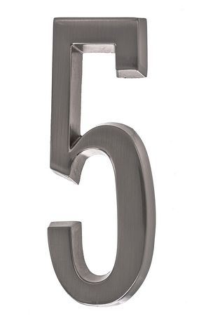 Hardware Essentials #5-4" Satin Nickel Self-Adhesive Number | Walmart