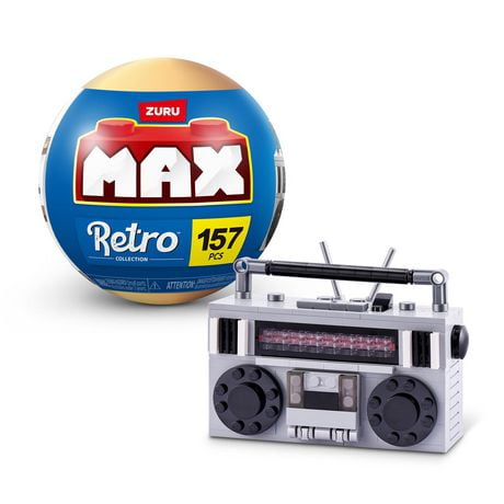 Collection de briques de construction MAX Premium Retro de ZURU (Cassette Radio) mini  accessoire