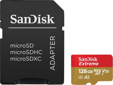 SanDisk Extreme® microSDXC™ UHS-I card, 128GB, with A2 performance