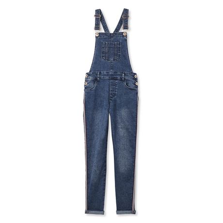 George Girls' Denim Overall with Leg Taping | Walmart Canada