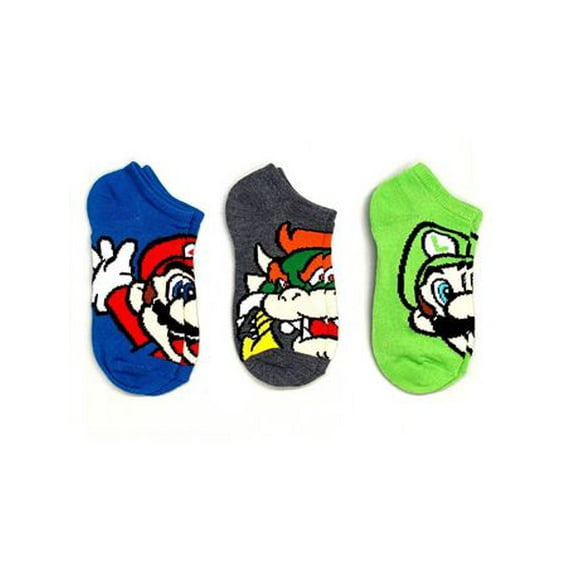 Mario Boys' 3-Pack Lowcut Socks, Sizes 11-2; 3-6