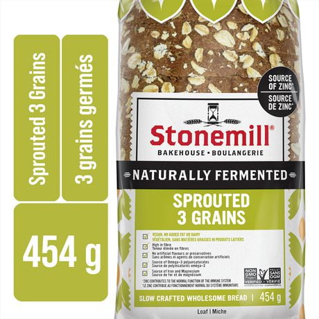 Stonemill® Honest Wellness Sprouted 3 Grains Sliced Bread, 454 g