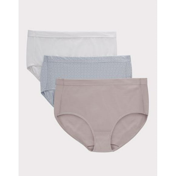 Hanes Pure Comfort Briefs, Assorted, Pack of 3, 100% Organic Cotton Briefs