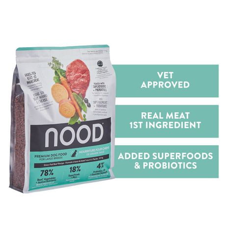 NOOD Grass-Fed Beef Recipe | Large Breed Dry Dog Food | With Superfoods