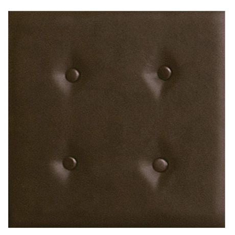 Az Home & Gifts Luxe Set of 8 Upholstered Wall Panels 18"x18" Faux Leather Dark Brown