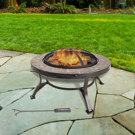 Pleasant Hearth OFW909RC Charlotte Slate Fire Pit ...